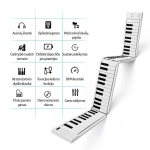 Ne&scaron;iojamas sulankstomas skaitmeninis pianinas su 88 klavi&scaron;ais