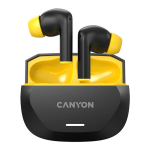 CANYON headset HEXAGON 7 TWS ANC+ENC Wireless Charge Black Yellow