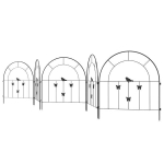 "Outsunny" sodo tvora Plieninė tvora 300 cm x 70 cm auk&scaron;čio Dekoratyvinių grotelių tvoros rinkinys Tvoros elementai &Scaron;unų tvora Vir&scaron;utinė arkos tvora &scaron;unims Kra&scaron;tovaizdžio tvora sodo gėlynams Gyvūnų barjeras lauke Juoda, Juoda