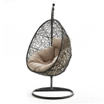 Pakabinamas krėslas NORE Lisa, smėlio / juodos spalvos