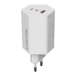 Įkroviklis ne&scaron;iojamam kompiuteriui CANYON charger HEXAGON 65 GaN 65W 2xPD 1xQC EU White