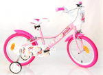 Vaiki&scaron;kas dviratis Bimbo Bike Unicorn Star 16", baltas/rožinis