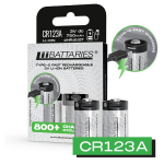 Galingas ličio jonų akumuliatorius cr123a usb-c 2vnt. 750