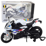 SPORTINIS MOTOCIKLAS METALINIS BALTYAS S1000 1:12