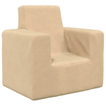 Vaiki&scaron;ka sofa, kreminės spalvos, mink&scaron;tas pliu&scaron;as