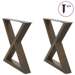 Kavos staliuko kojelės 2 vnt natūralus plienas 60x(42-43,3) cm