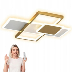 Pakabinamas LED lubų &scaron;viestuvas auksinis su pulteliu, 3 &scaron;viesos spalvos, loft stilius