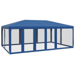 Proginė palapinė，&Scaron;eimos palapinė su 10 tinklinėmis sienomis, mėlyna, 6x4m, HDPE CFE708940