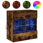 Sieninė Televizoriaus spintelė，TV spintelė，TV staliukas su LED lemputėmis, dūminė, 58,5x30x60,5cm CFE232115