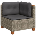 Kampinė sodo sofos，Lauko sofa dalis su pagalvėlėmis, pilka, poliratanas CFE34810