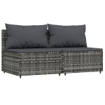 Vidurinės sofos，Lauko sofa dalys su pagalvėmis, 2vnt., pilkos, poliratanas CFE72533