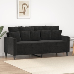 Dvivietė sofa，Poilsio sofa, juodos spalvos, 140cm, aksomas CFE93600