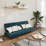 Dvivietė sofa-lova，Poilsio sofa, mėlynos spalvos, aksomas CFE23467