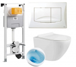 4 IN 1 RINKINYS: Oli rėmas + Premium Zoldo unitaz, Typhoon Tornado nuleidimo mechanizmas + SLIM Soft Close sėdynė i&scaron; duroplasto + Oli nuleidimo mygtukas, baltas