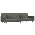 Dvivietė sofa-lova，Poilsio sofa su dvejomis pagalvėmis, pilka, aksomas CFE38085