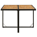Sodo stalas，Lauko stalas, juodas, 109x107x74cm, poliratanas ir akacija CFE317156