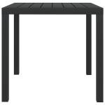Sodo stalas，Lauko stalas, juodas, 80x80x74cm, aliuminis ir WPC CFE765968