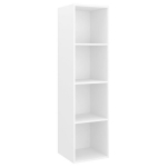 Prie sienos montuojama TV spintelė，TV staliukas, balta, 37x37x142,5cm, MDP CFE595243