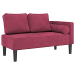 Poilsio sofa su pagalvėlėmis, raudonojo vyno spalvos, aksomas CFE367249