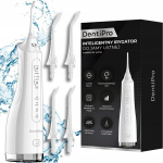 Belaidis burnos irigatorius DentiPro SWF-03 su 4 režimais, 4 antgaliais, 300 ml talpa ir USB įkrovimu, baltas