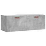 Sieninė spintelė，Spintelė daiktams, betono pilka, 100x36,5x35cm, apdirbta mediena CFE15958