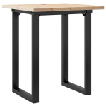 Valgomojo Stalas，Virtuvės stalas, 70x70x75,5cm, pu&scaron;is ir plieninis, O- formos rėmas CFE86977