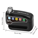 Belaidė dviračio motociklo paspirtuko mopedo signalizacija su 110db, 5.5mm pločio, juoda