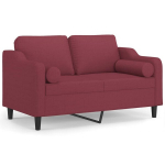 Dvivietė sofa，Poilsio sofa su pagalvėlėmis, raudonojo vyno, 120cm, audinys CFE13059