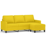 Trivietė sofa，Poilsio sofa su pakoja, &scaron;viesiai geltona, 180cm, audinys CFE66774