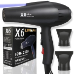 LIVMAN X6 - profesionalus didelės spartos neigiamų jonų džiovintuvas su 3 temperatūros ir 2 greičio režimais, 2500W