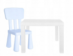 Vaiki&scaron;kas stalas ir kėdė DGL Meble, mėlyna/balta