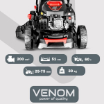 Benzininė žoliapjovė VENOM 51 cm 200 cc su pavara ir mulčiavimu