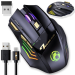 LIVMAN GW-X7 &ndash; belaidė įkraunama kompiuterinių žaidimų pelė su RGB ap&scaron;vietimu, 3200 DPI