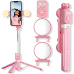 Asmenukių lazda ("Selfie sticks") LIVMAN B12S - daugiafunkcis asmenukių lazdas ir trikojis su nuotolinio valdymo pultu ir LED ap&scaron;vietimu, 1,1m