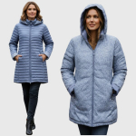 Dvipusė striukė moterims Fashion, žydros spalvos