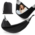 Sodo hamakas boho stiliaus HyperMotion su dėklu &ndash; pilkas 200 &times; 150 cm