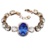 Apyrankė moterims DiamondSky &bdquo;Sofia II (Sapphire)&ldquo; su Swarovski kristalais