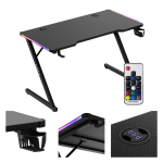 Huzaro Hero 2.5 rgb black žaidimų stalas 120 cm &ndash; su LED ap&scaron;vietimu, Carbon danga