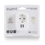 Ki&scaron;tukinis lizdas su 2 USB prievadais Ewent EW1211 3,1 A