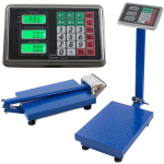 LCD elektroninės platforminės svarstyklės, 100kg, mėlynos