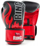 Bokso pir&scaron;tinės Ring Fire (RR-15) 10 oz, juodos/raudonos, Raudonas