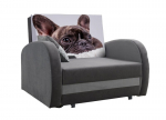 Miegamasis fotelis Lola Buldog, grafito/pilka