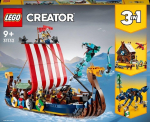31132 LEGO&reg; Creator Vikingų laivas ir Midgardo gyvatė