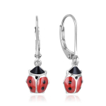 Mieli sidabriniai auskarai Beneto Ladybugs AGUC2618