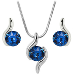 Levien Tinkamas Chaton Wave Capri Blue karolių ir auskarų rinkinys