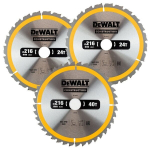 Dewalt Pjūklų diskas DT1962-QZ 216mm, 30mm, 3 vnt., 24/40 dantų, ATB, 2.6mm pjūvio storis, 1.7mm storis