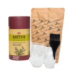 Augaliniai tamsiai raudonai violetinės spalvos plaukų dažai Burgundy, Sattva Ayurveda, 150g