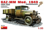Klijuojamas Modelis MiniArt 35134 GAZ-MM. Mod. 1943. Cargo Truck 1/35