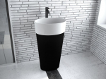 Praustuvas su koja Besco Uniqa Matt B&W, su Klik-klak White