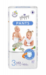 Sauskelnės-kelnaitės Happy Pants Midi, 3. dydis (6-11 kg), 48 vnt.